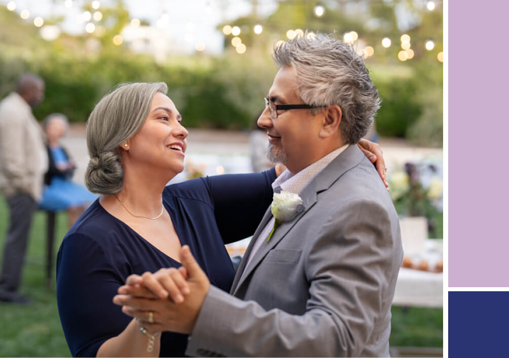 A man and woman dancing.