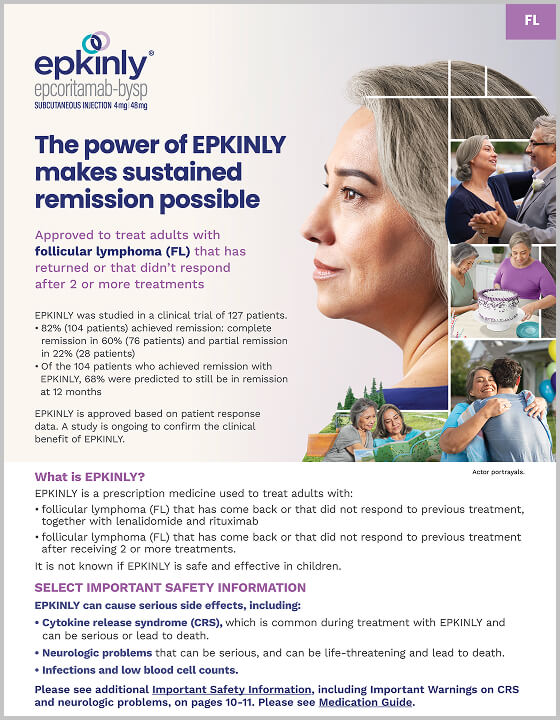 Download the EPKINLY® (epcoritamab-bysp) Patient Brochure for FL.