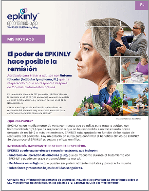 Descargue el Folleto para el paciente en español de EPKINLY® (epcoritamab-bysp) para FL.