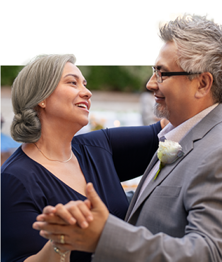 Man and woman dancing.