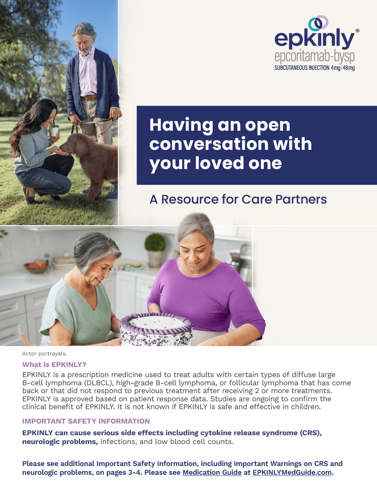 Download the EPKINLY® Care Partner Patient Discussion Guide.
