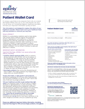 Download the EPKINLY® (epcoritamab-bysp) Patient Wallet Card.